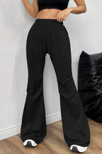 Solid Color Flare Casual Sweat Pants