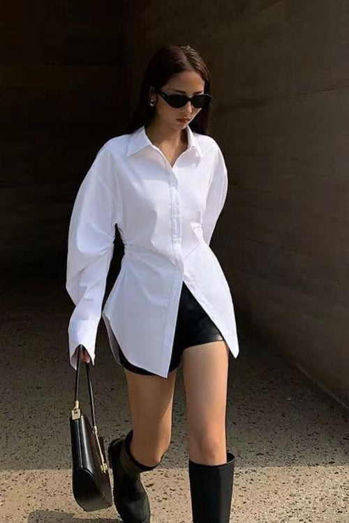 Longline Slimming Long Sleeve Blouse Secondary image
