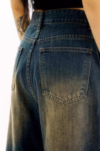 Vintage Cropped Wide High Waist Relaxed Jeans