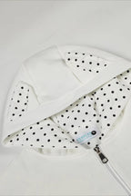 Cat Ear Polka Dot Lined Zip Up Hoodie