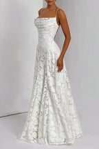 Chiffon Backless Spaghetti Strap Maxi Dress