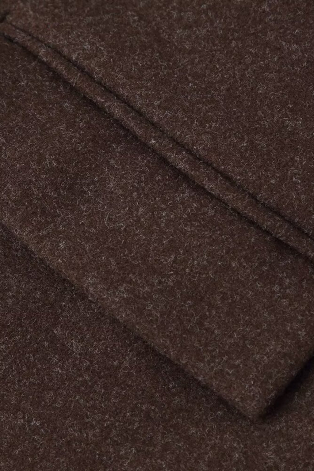 Relaxed Fit Wool Lapel Long Overcoat