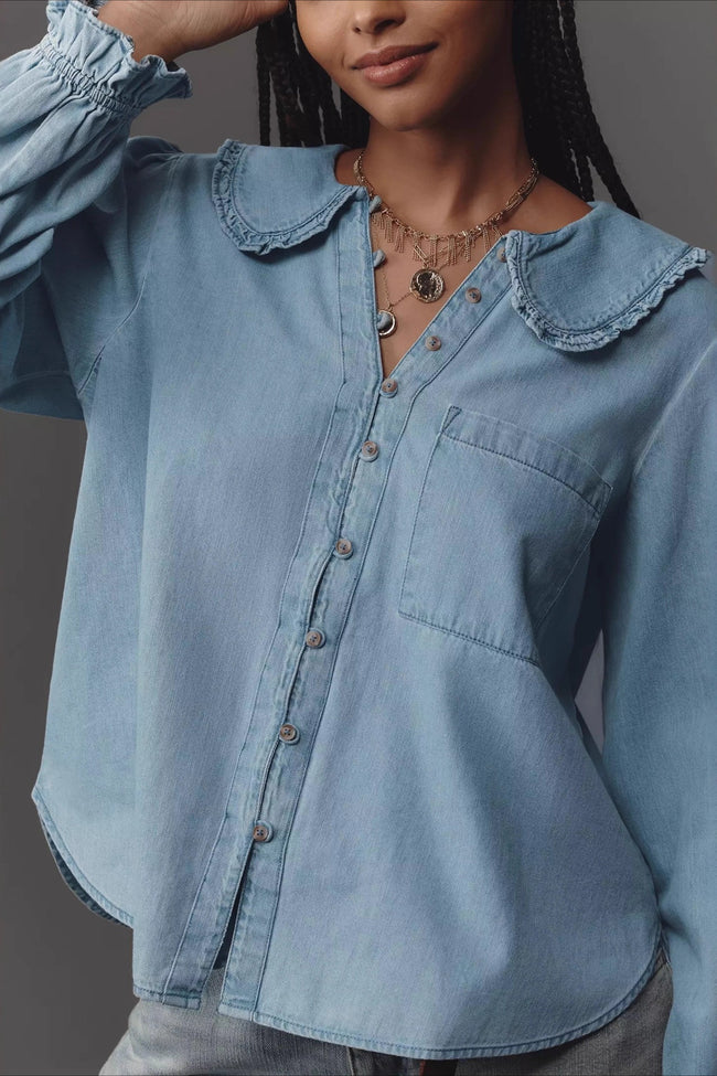 Vintage Denim Long Sleeve Blouse Main image