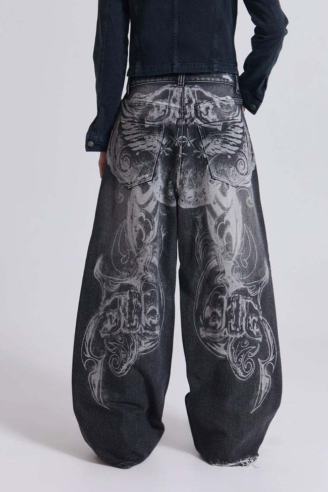 Vintage Printed Ripped Washed Baggy Streetwear Jeans Main image