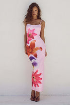 Chic Floral Strap Bodycon Vacation Dress