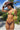 Green Brown Color Block Beaded Halter Bikini Set Secondary image