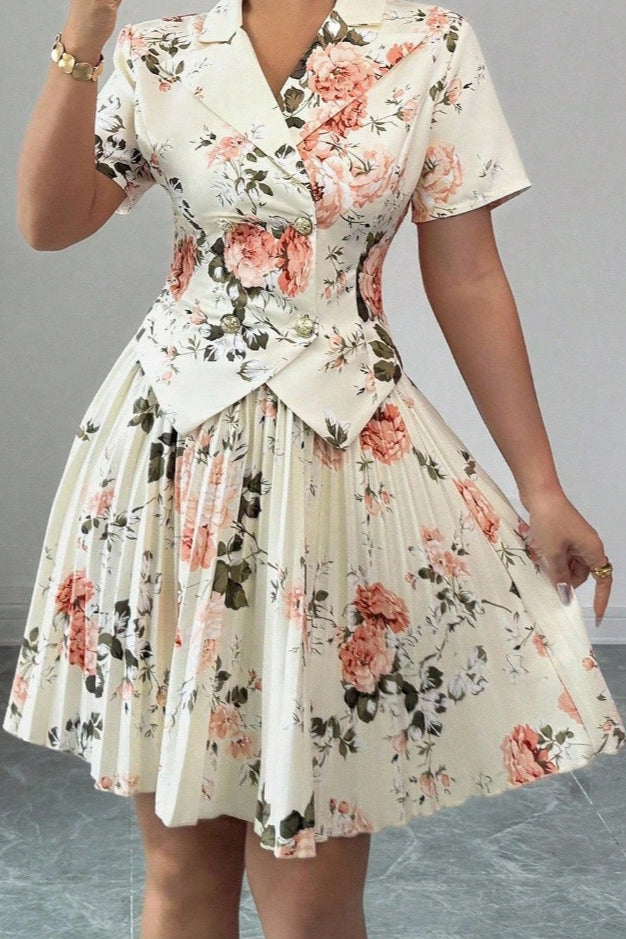 Floral Print Casual Elegant Two Piece Skirt Set Secondary image