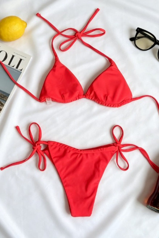Chic Diamond Detail Cutout Bikini Set