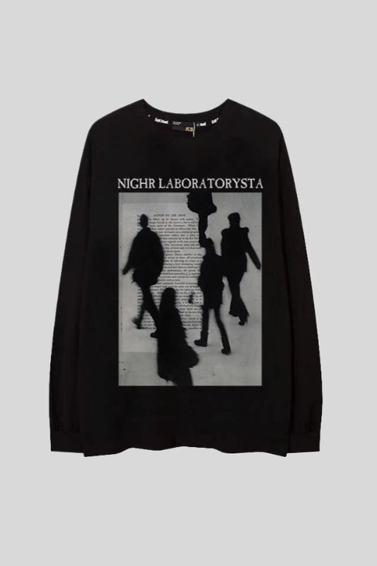 Shadow Figure Star Graphic Oversized Sweatshirt