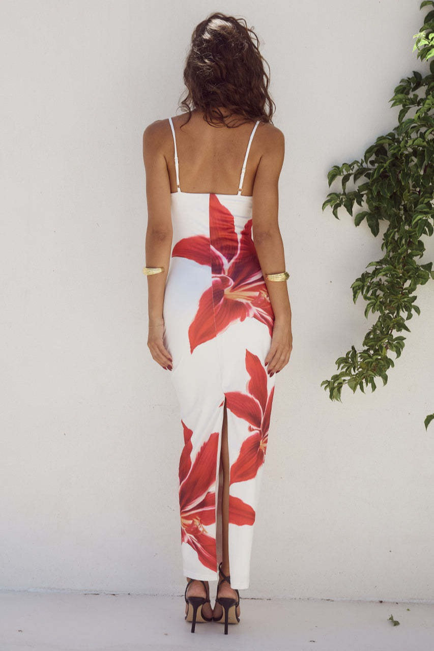 Chic Floral Strap Bodycon Vacation Dress Secondary image