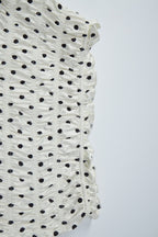 Raglan Corset Polka Dot Bow Side Skirt Set