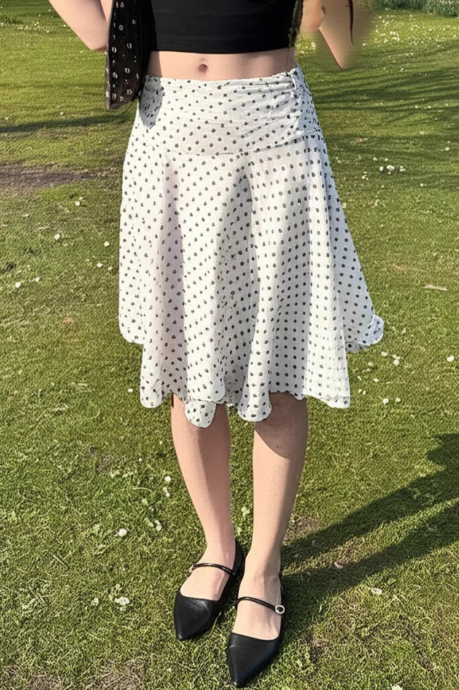 Polka Dot Mesh Layered Skirt Main image