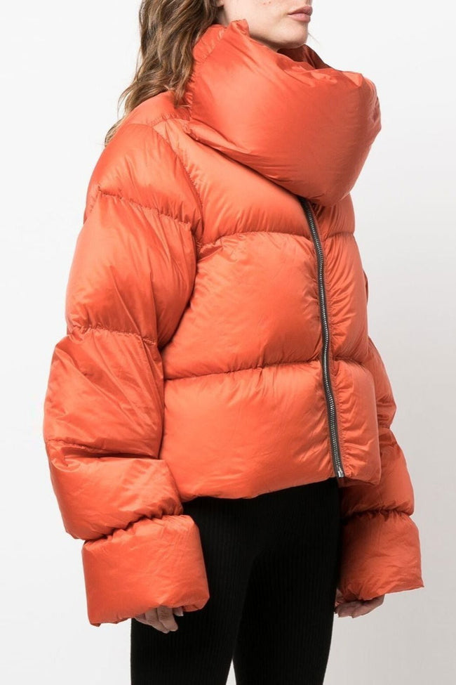 High Neck Scarf Collar Quilted Puffer Jacket Main image