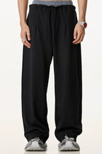 Patchwork Double Waist Wide Leg Athletic Pants