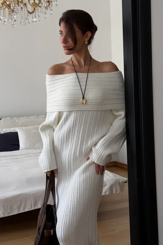 One Shoulder Bodycon Knit Sweater Dress Main image