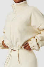 Stand Collar Fleece Loose Fit Sweatshirt