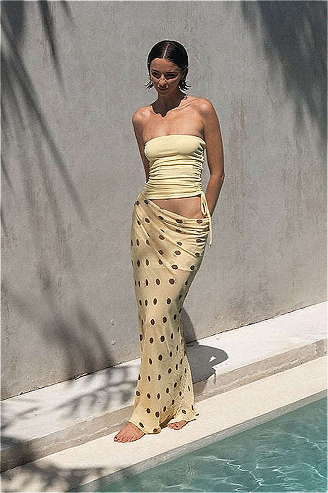 Polka Dot Strapless Bodycon Maxi Dress Main image