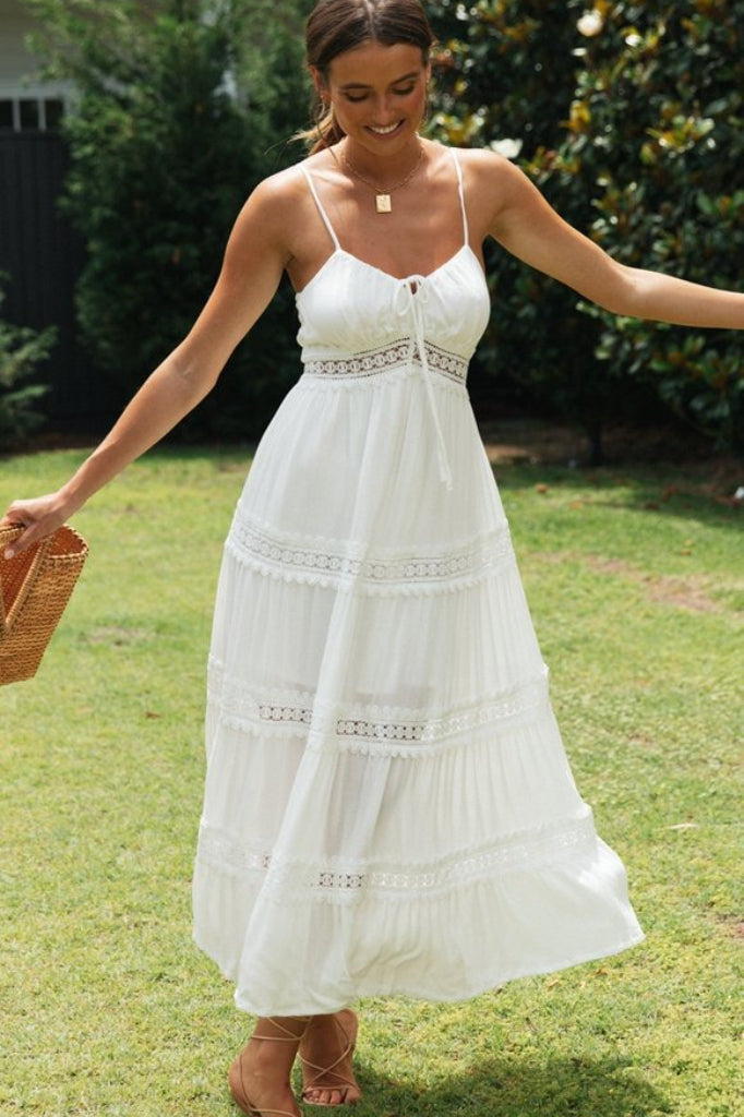 Ruffled Strap A-Line Flared Boho Dress Secondary image