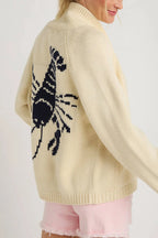 Lobster Print Knit Cardigan