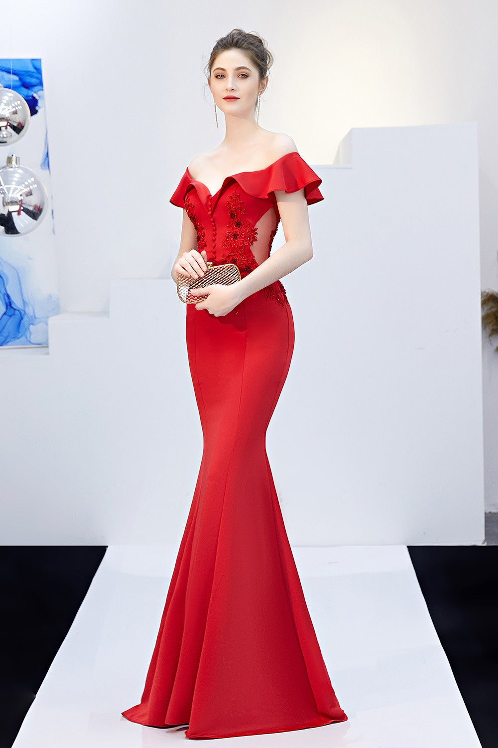 Elegant Off Shoulder Bodycon Formal Dress