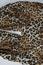 Leopard Print Hollow Out Backless Tie Halter Top