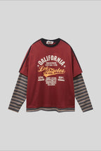 California Typography Layered Long Sleeve T-Shirt