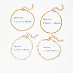 4-Piece Bohemian Paperclip Faux Pearl Snake Chain Bracelet Set