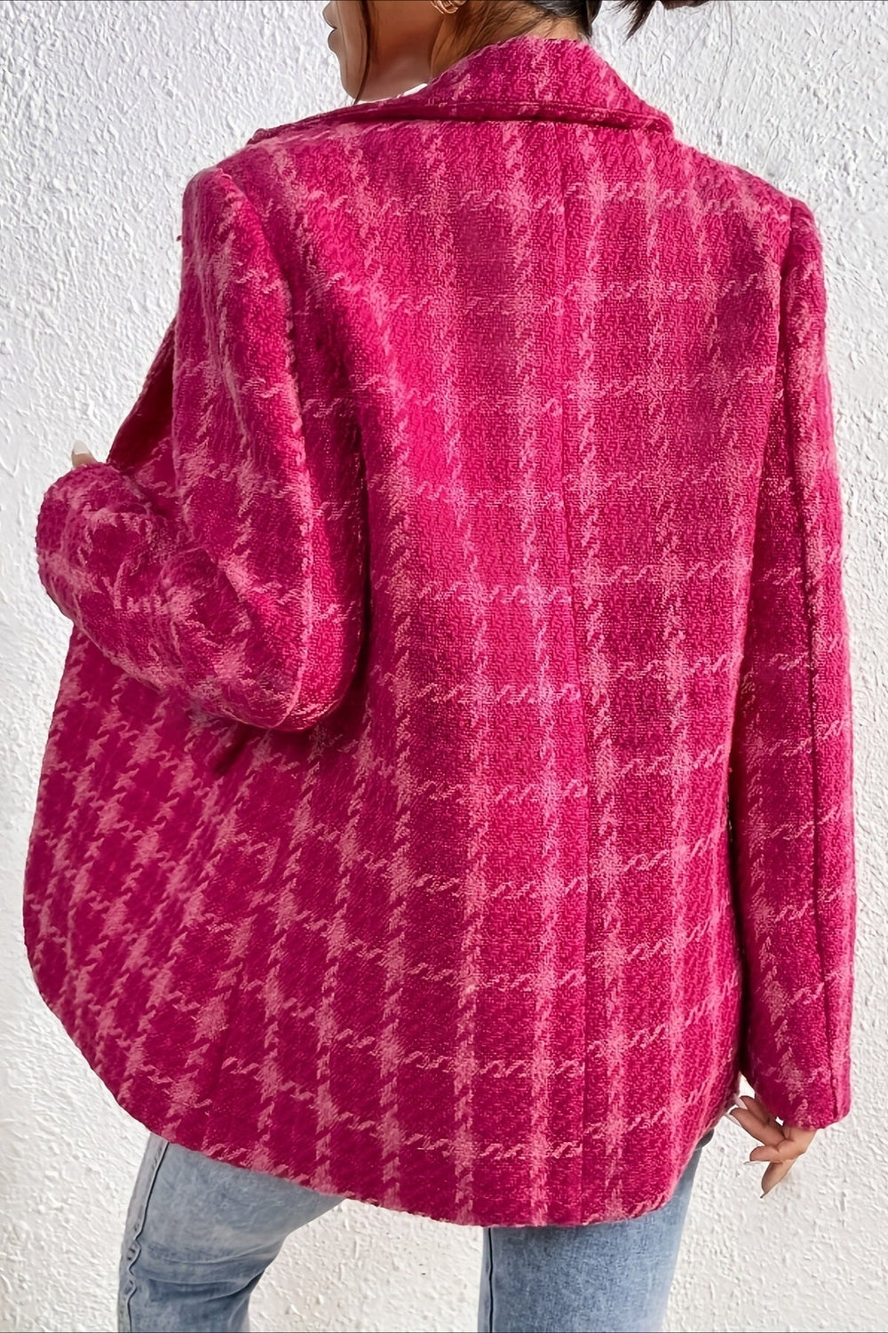 Red Plaid Elegant Blazer Coat coats