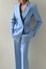 Corset Style Three Piece Blazer Pants Set