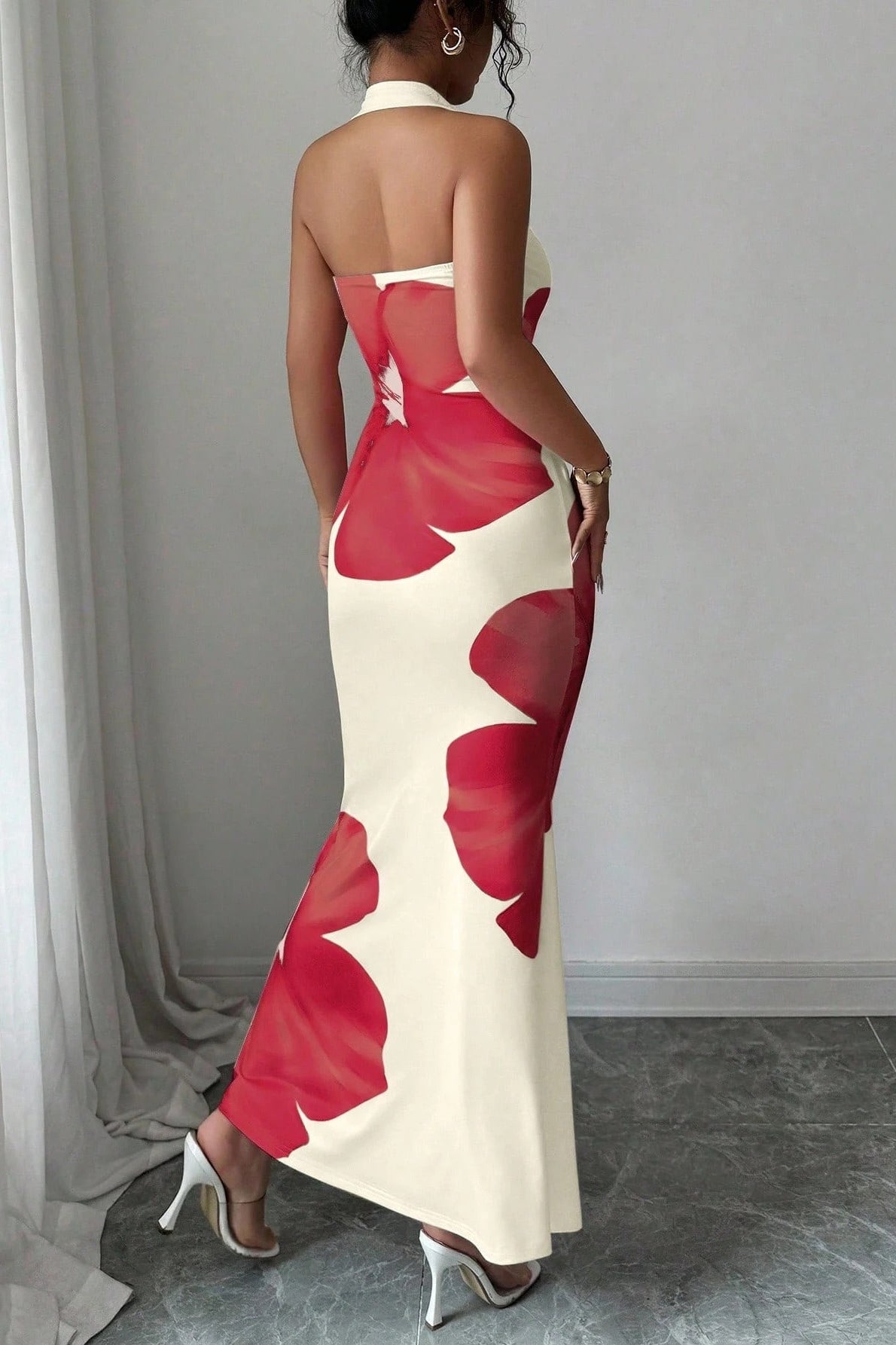 Printed Halter Bodycon Vacation Dress Secondary image