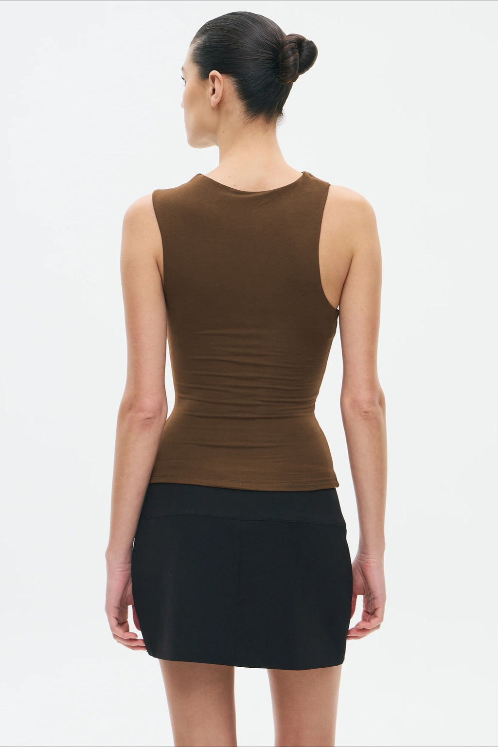 Twist Front Off Shoulder Sleeveless Solid Tank Top