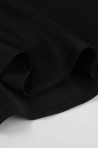 V Neck Tie Front Satin Top Maxi Skirt Set