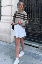 Color Block Stripe Knit Sweater