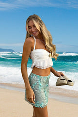 3D Embroidered Sheer Mesh Sequin Floral Skirt