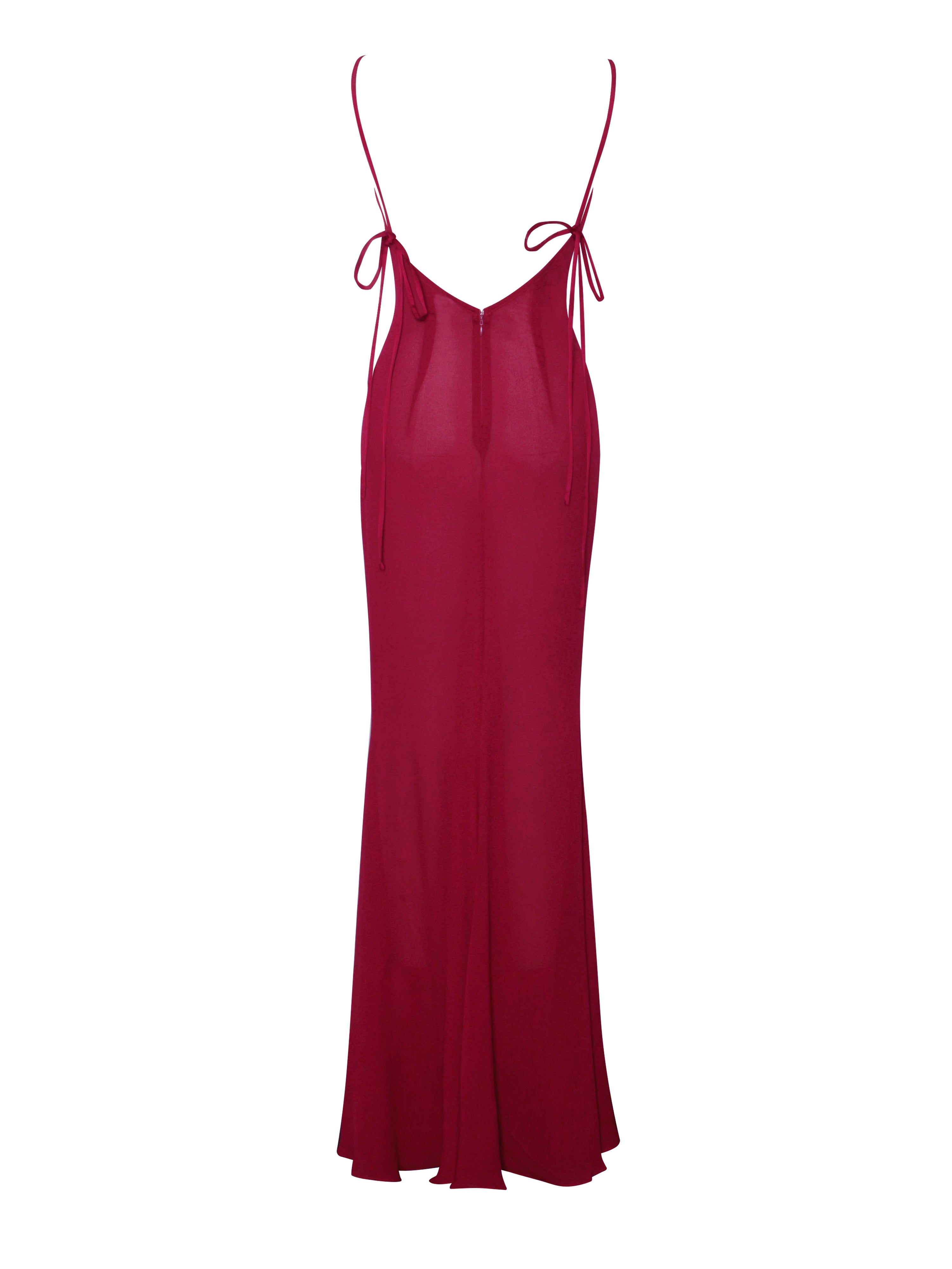 Tatiana Burgundy Rayon Charming Backless Maxi Dress Dresses