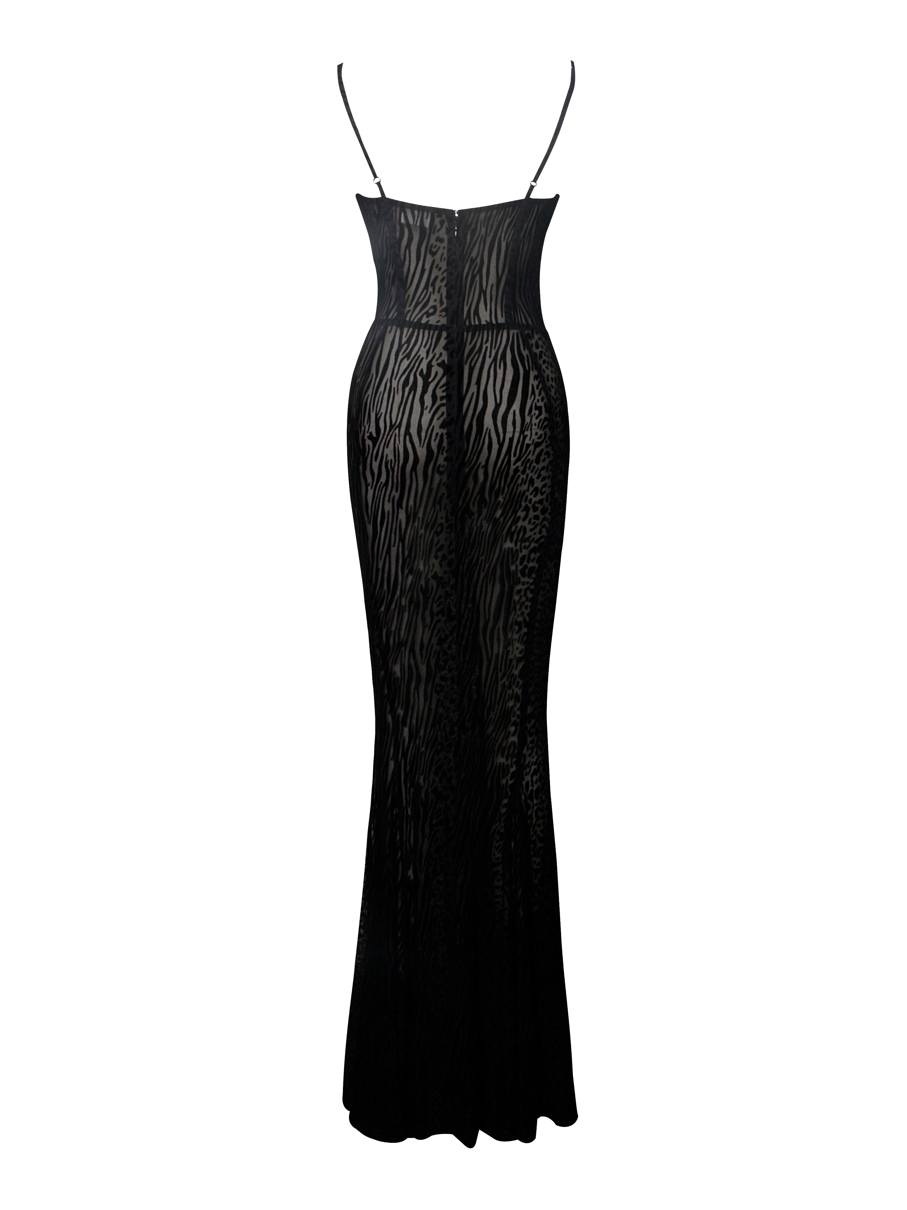 Ulani Black Burnout Velvet Graceful Detail Mesh Maxi Dress Dresses