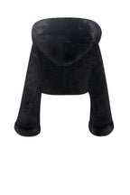 Kali Black Cropped Faux Graceful Fur Jacket With Hood Outwear
