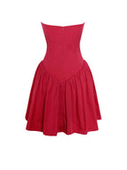 Sacha Red Lace Drop Graceful Waist Corset Puffy Mini Dress Dresses
