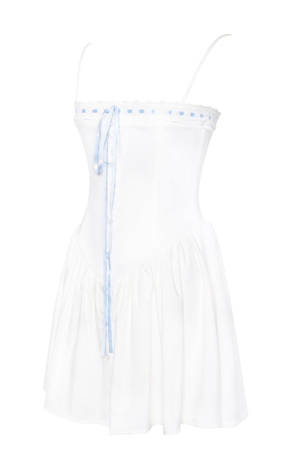 Malia Drop Waist Corset Graceful Lace Up Back Mini Dress Dresses