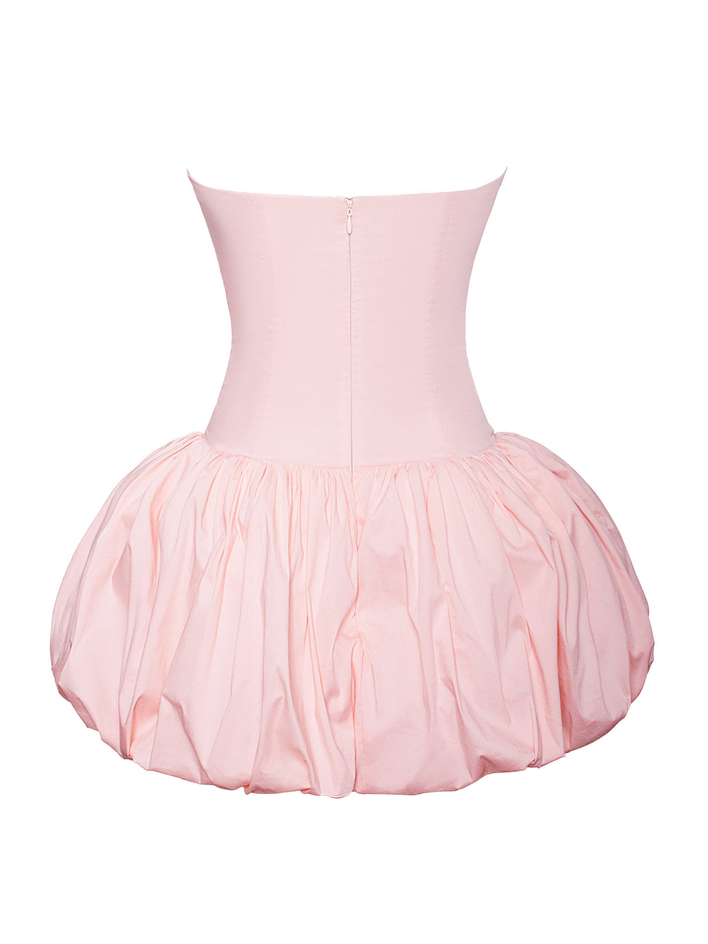 Oletta Pink Corset Strapless Graceful Bubble Hem Mini Dress Dresses