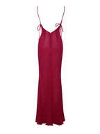 Tatiana Burgundy Rayon Charming Backless Maxi Dress Dresses