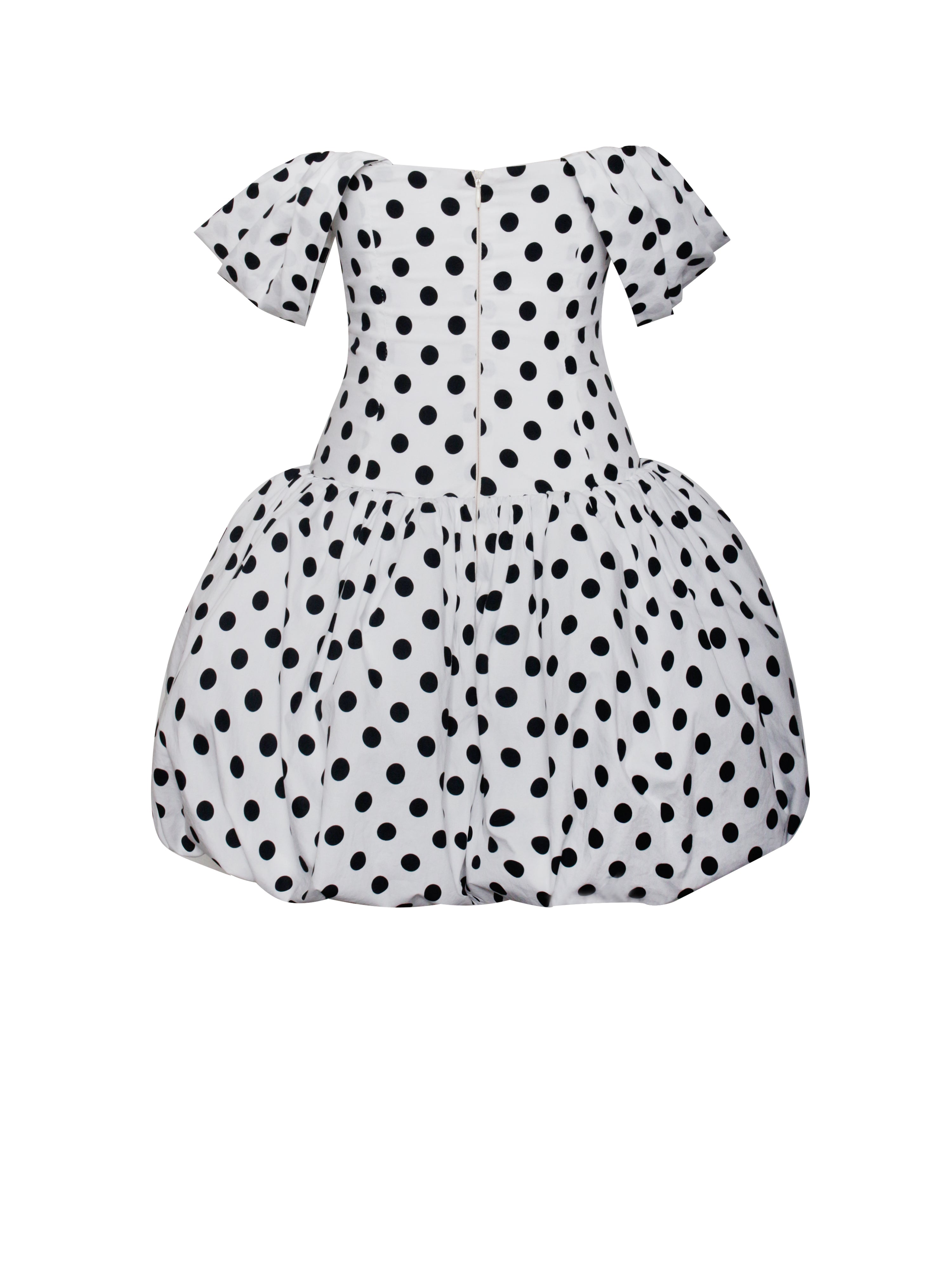Umika Polka Dots Charming Bubble Hem Mini Dress Dresses