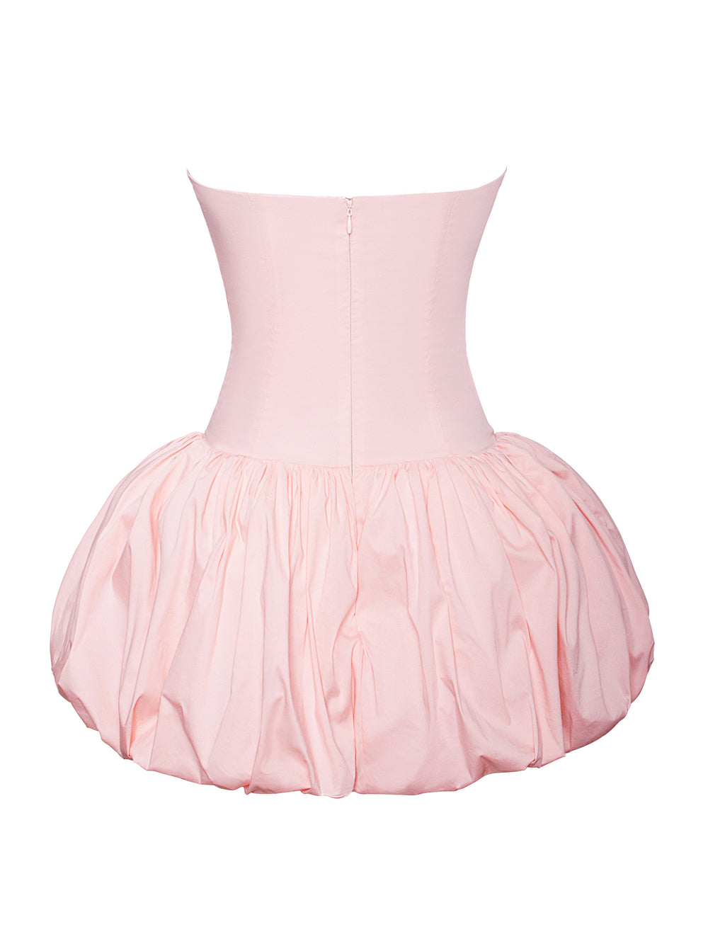 Oletta Pink Corset Strapless Graceful Bubble Hem Mini Dress Dresses
