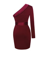 Silver Night Wine Red Graceful Sequin Crepe Tuxedo Blazer Dress Dresses
