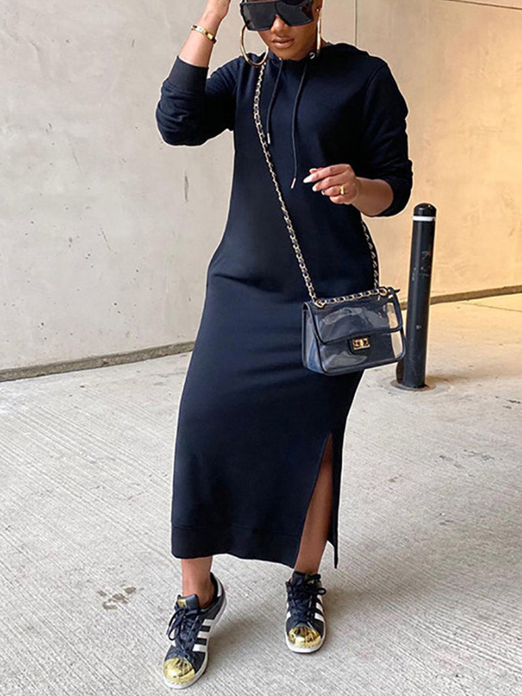 Slant Pockets Hoodie Dress Secondary image