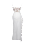 Junia White Lace Charming Corset Maxi Dress Dresses