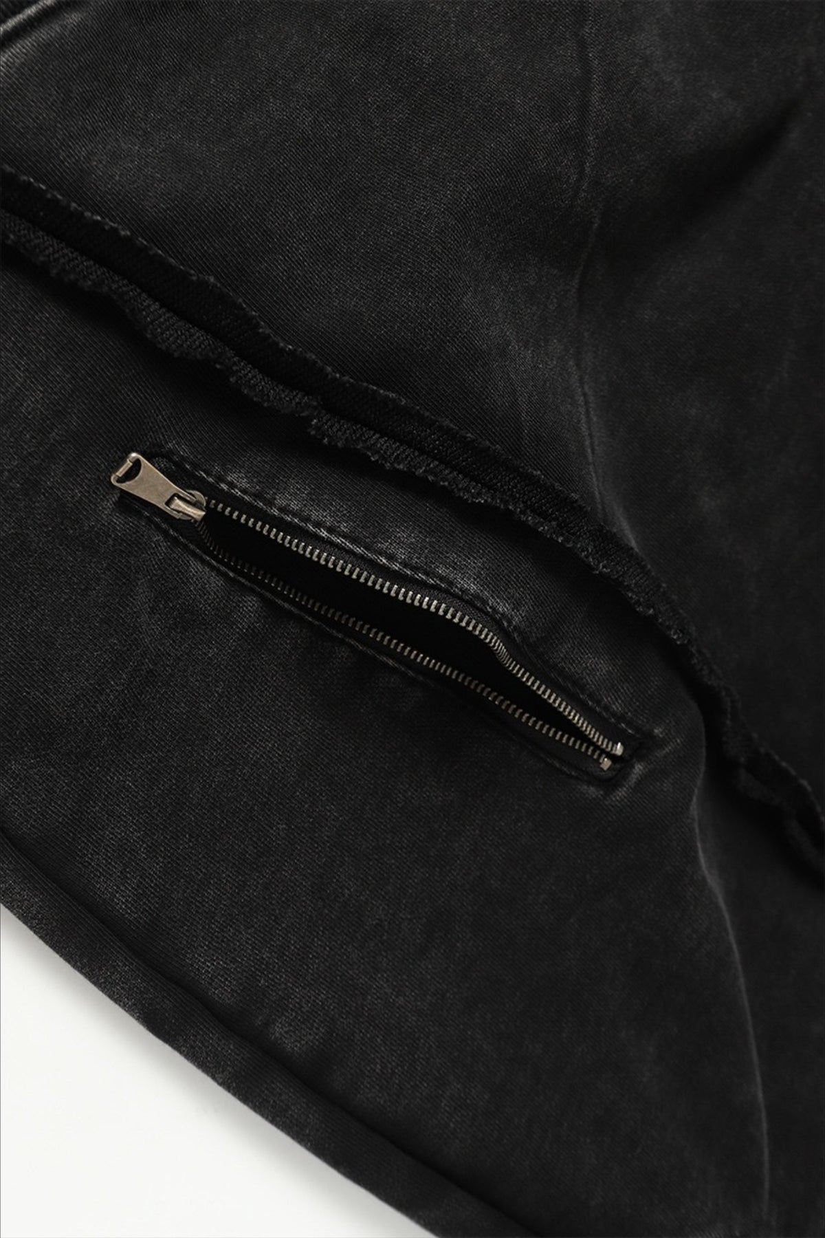 Deconstructed Seam Zip Pocket Pullover Hoodie