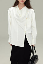 Vintage Relaxed Draped Neck Blouse