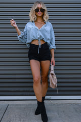 Denim Two Pocket Relaxed Blouse