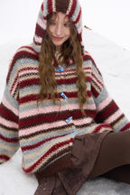 Rainbow Stripe Toggle Hooded Sweater